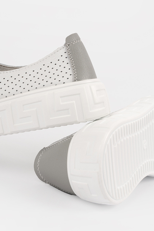 Ténis femininos de suede branco com...