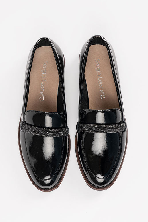 Mocassins femininos pretos com... Mocassins femininos pretos com...