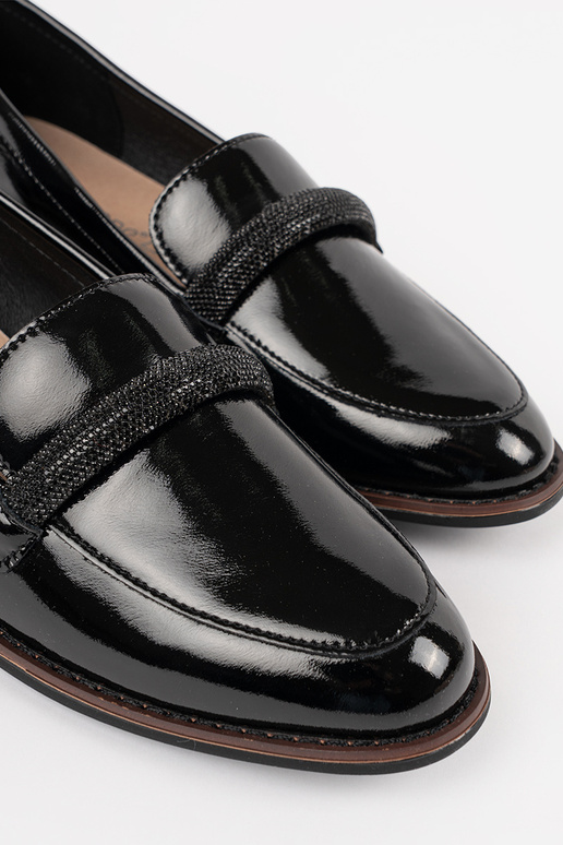 Mocassins femininos pretos com... Mocassins femininos pretos com...