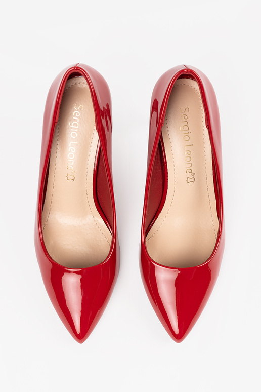 Sapatos altos femininos de couro...