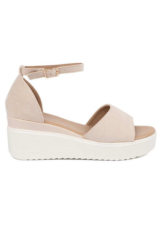 cor de marfim sandálias mulheres na...