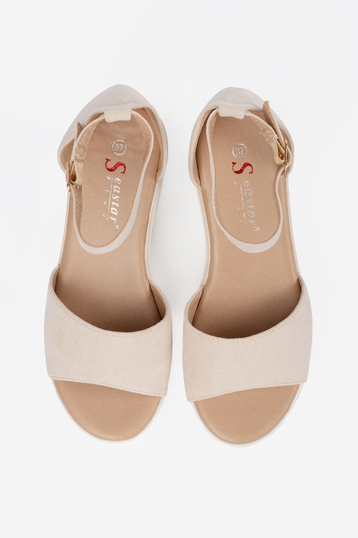 cor de marfim sandálias mulheres na...