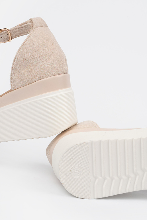 cor de marfim sandálias mulheres na...