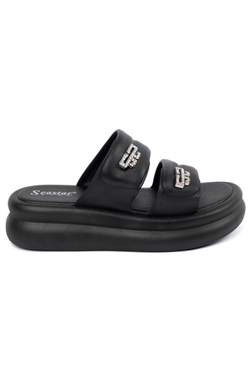 cor preta Chinelos mulheres...