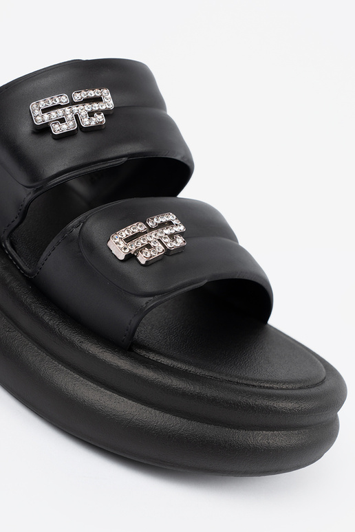 cor preta Chinelos mulheres com uma...