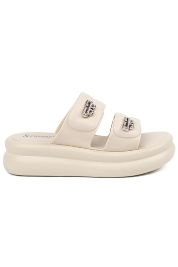 cor de marfim Chinelos...