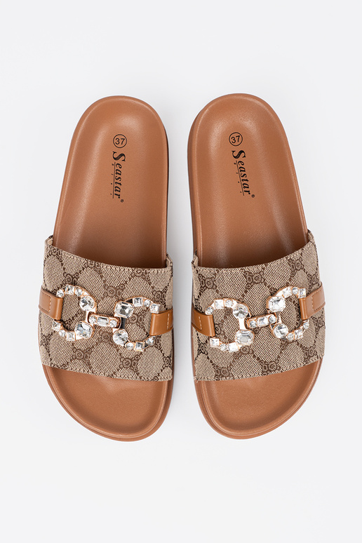 cor marrom Chinelos ze zdobieniem cor marrom Chinelos ze zdobieniem