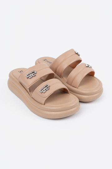 bege Chinelos mulheres com... 2