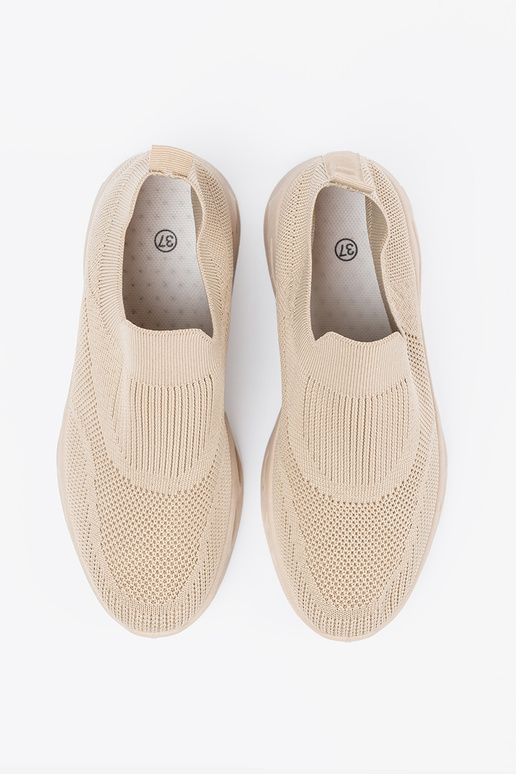 Ténis femininos bege com fecho