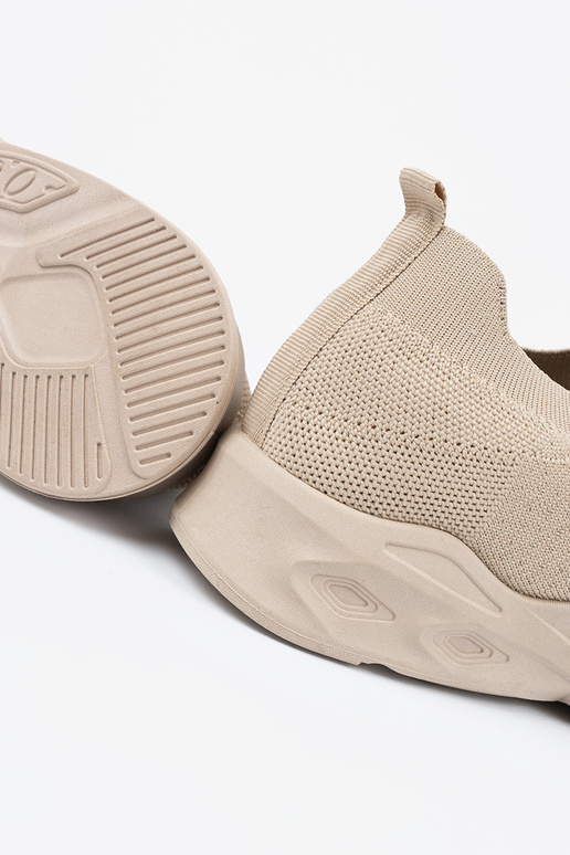 Ténis femininos bege com fecho