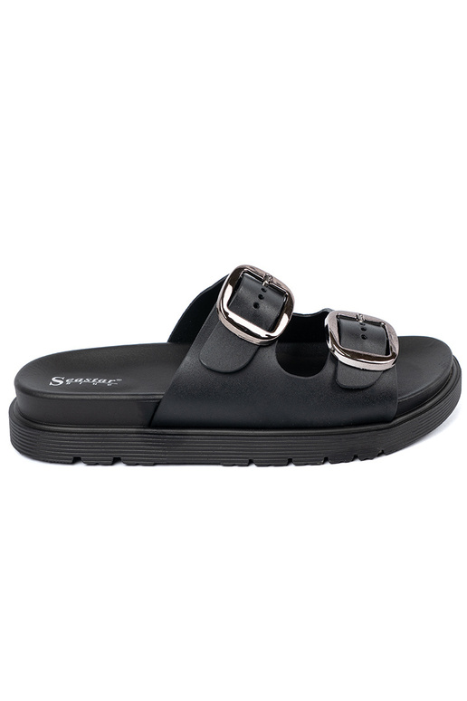 Chinelos cor preta ze pratami klamrami Chinelos cor preta ze pratami klamrami