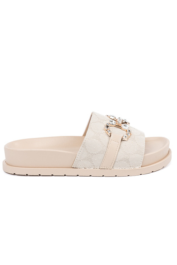 cor de marfim Chinelos ze...