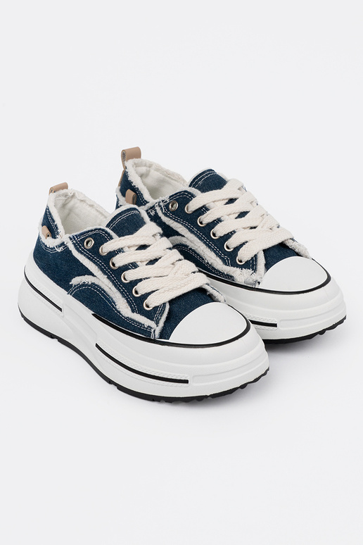 Sapatos femininos azul-escuro com...