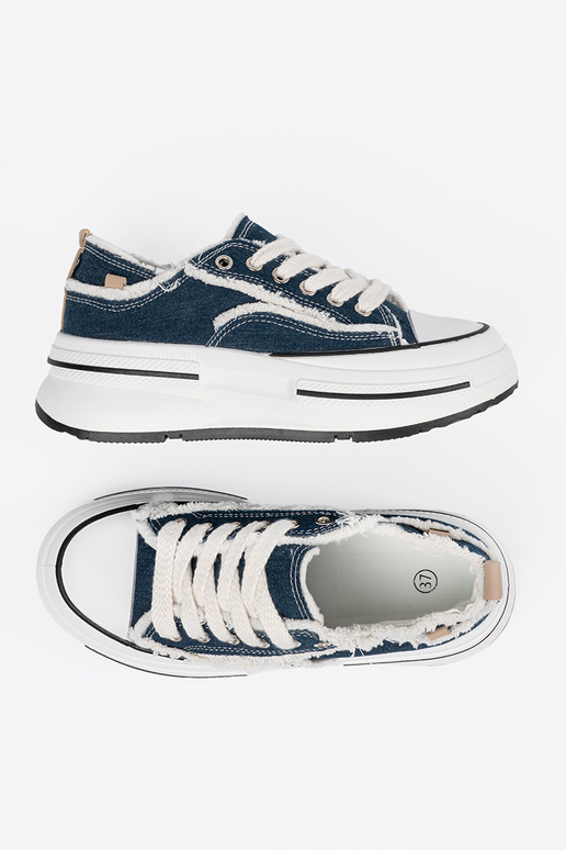 Sapatos femininos azul-escuro com...