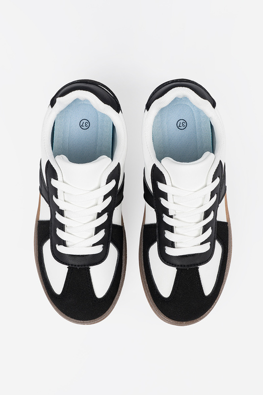 Tênis esportivos preto e branco com...