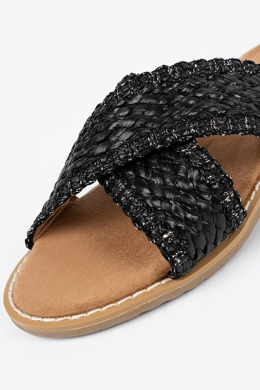 Chinelas femininas pretas com estampas Chinelas femininas pretas com estampas