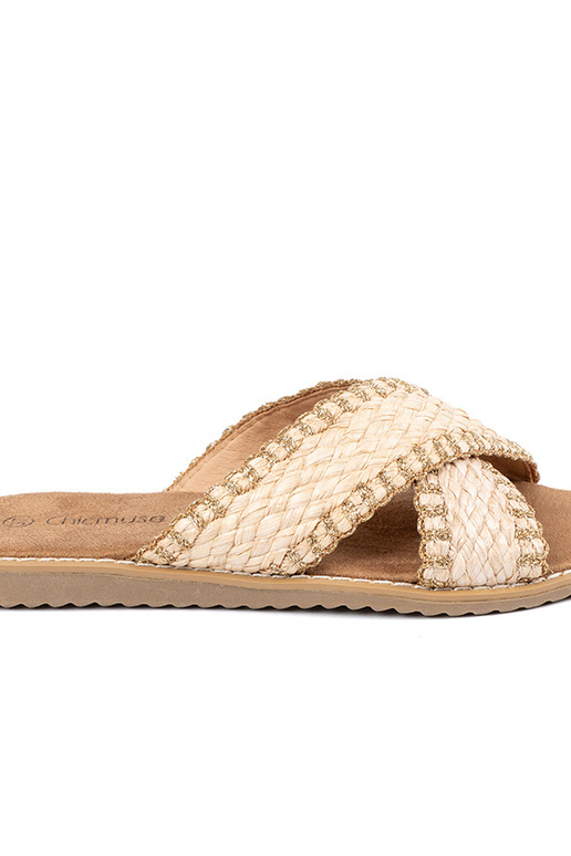 Chinelas femininas em tom areia... Chinelas femininas em tom areia...