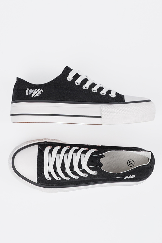 Tênis femininos pretos casuais com... Tênis femininos pretos casuais com...