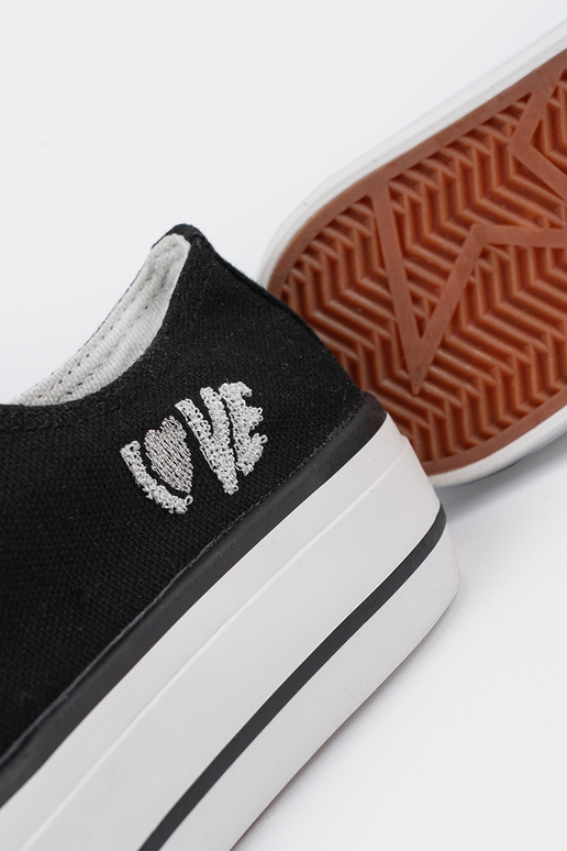 Tênis femininos pretos casuais com... Tênis femininos pretos casuais com...