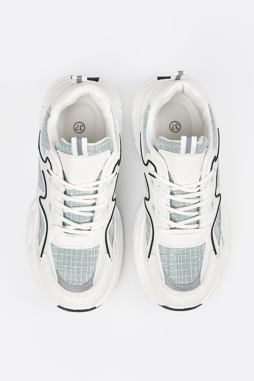 Tênis femininos brancos e verdes... Tênis femininos brancos e verdes...