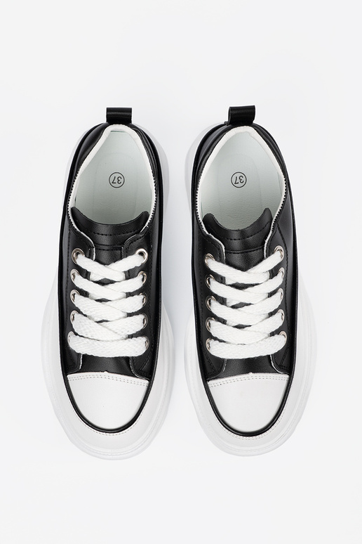 Tênis de lazer preto e branco com...