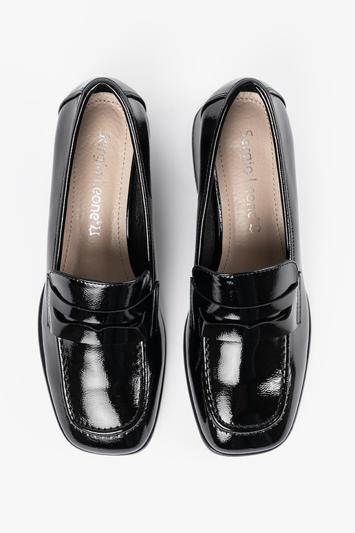 Sapatos femininos pretos estilo lorde