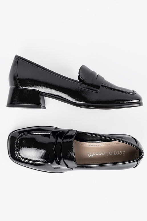 Sapatos femininos pretos estilo lorde