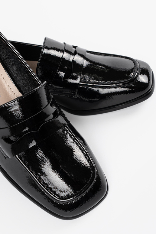 Sapatos femininos pretos estilo lorde