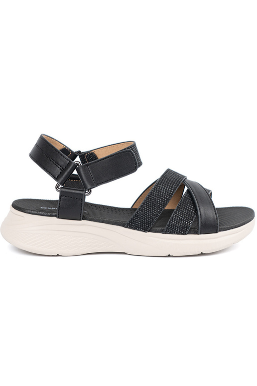 Sandálias marrons em plataforma branca