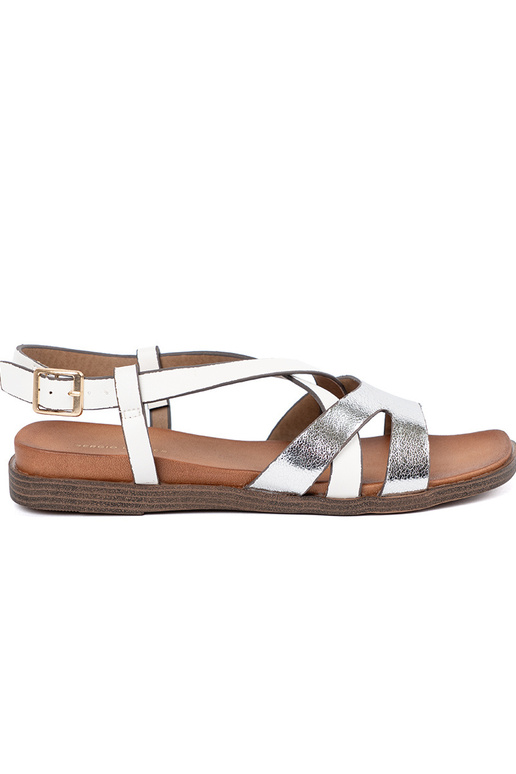 Sandálias douradas com detalhes em...