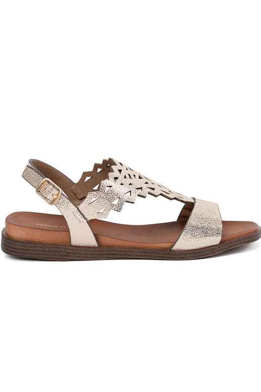 Sandálias em cor marfim em plataforma...