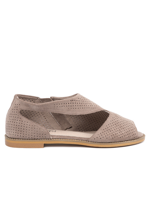 Sandálias lisas vazadas na cor areia