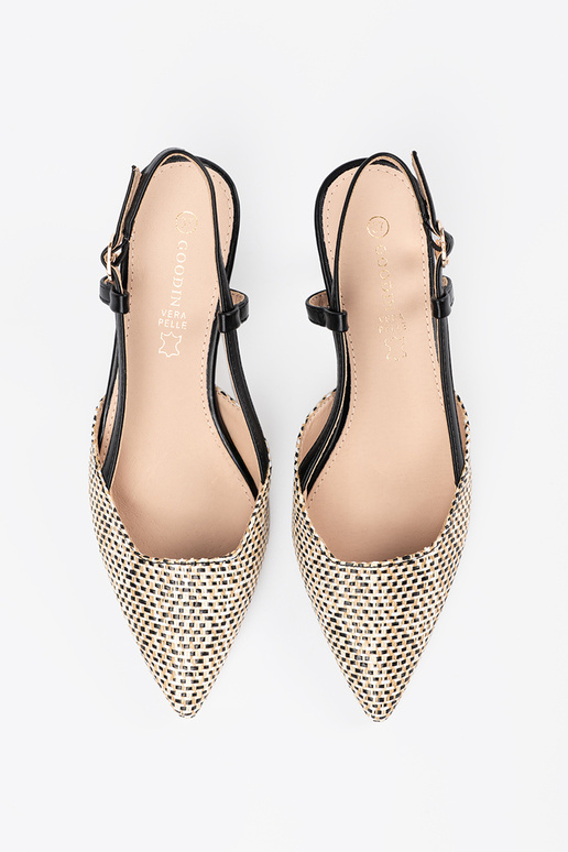 Sapatos de salto alto trançados de...