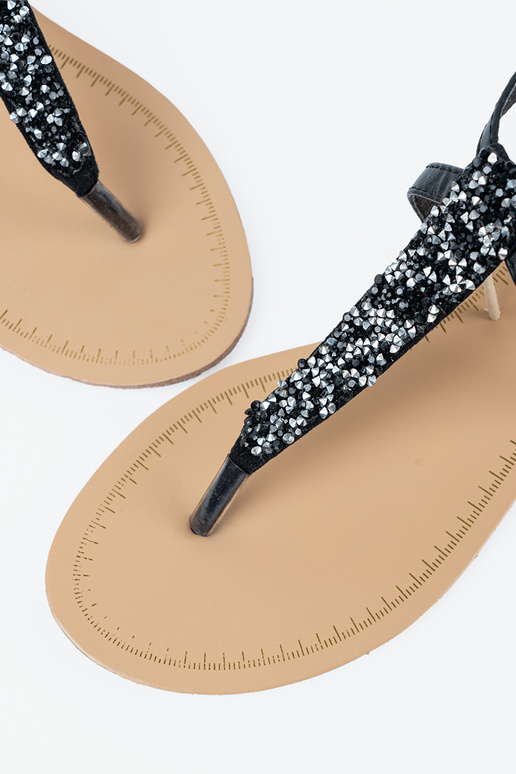 Sandálias pretas de sola plana no...