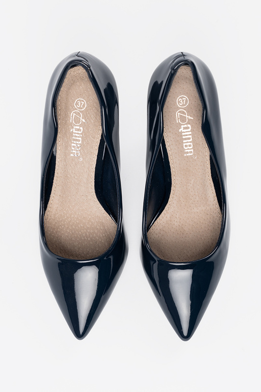 Salto alto azul marinho envernizado