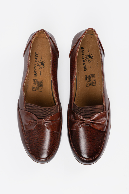 Muletons marrons com fecho e laço