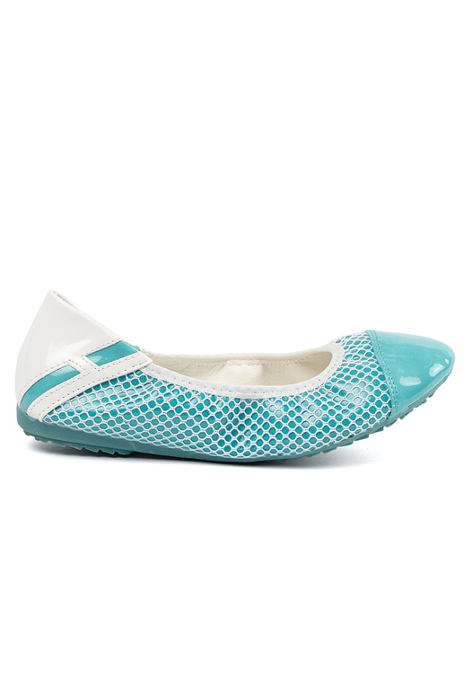 Bailarinas azuis com rede branca