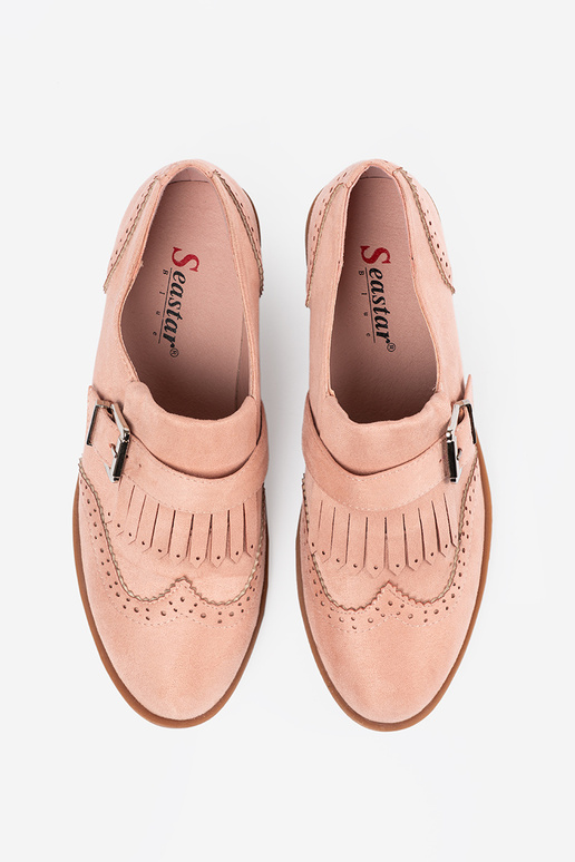 Mocassins planos rosa de camurça Mocassins planos rosa de camurça