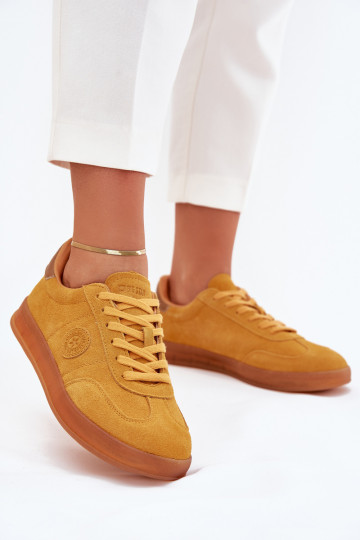 de camurça À modalo de tênis Feminino Big Star RR274846 HI-POLY SYSTEM cor amarela