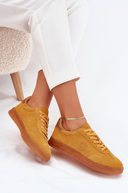 de camurça À modalo de tênis Feminino Big Star RR274846 HI-POLY SYSTEM cor amarela