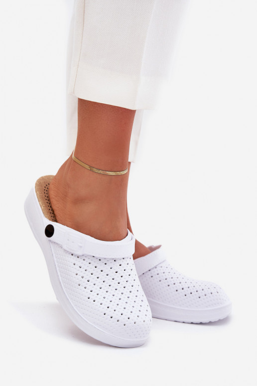 Chinelos leves Chinelos Tamancos Feminino cor branca Faylina