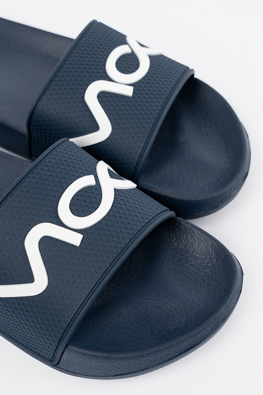 azul escuro Chinelos com uma nota