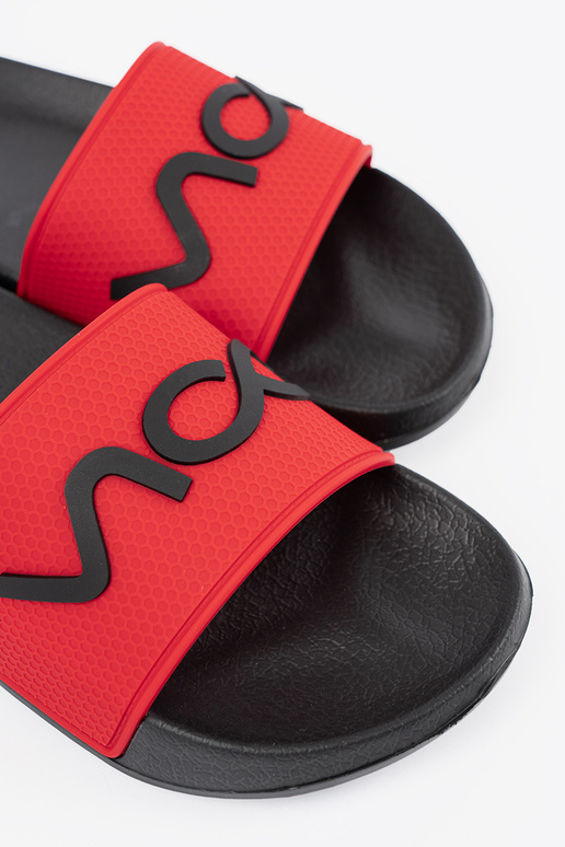 Preto e-Vermelho Chinelos com uma nota