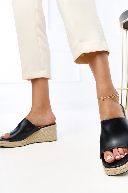 Chinelos espadrilhes pretos de...