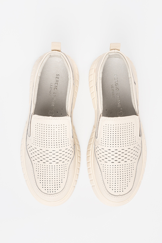 sapato Pele com uma plataforma beż