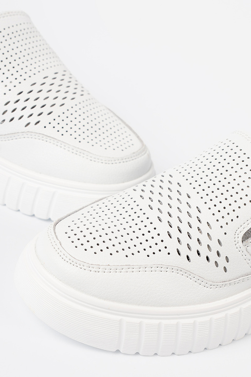 cor branca a céu aberto Sapatos femininos com uma plataforma