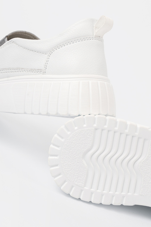 cor branca a céu aberto Sapatos femininos com uma plataforma