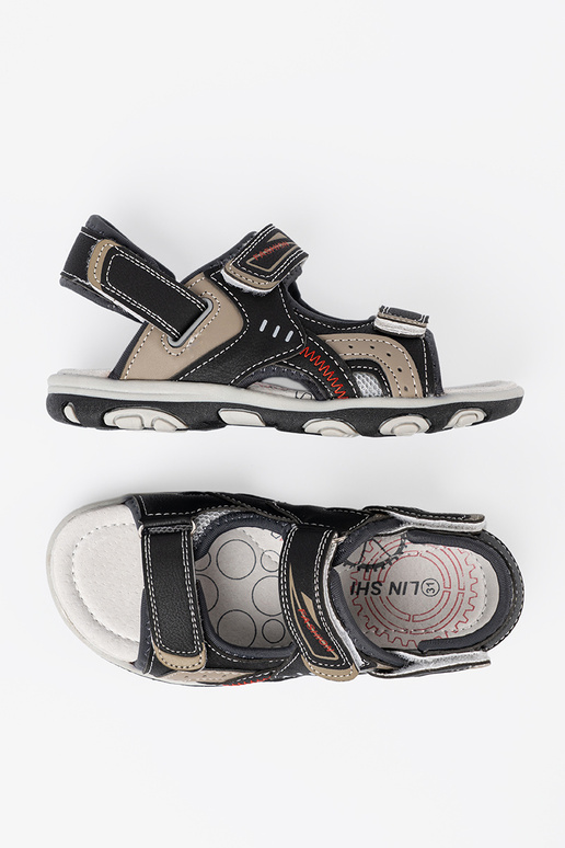 cor preta sandálias juvenil