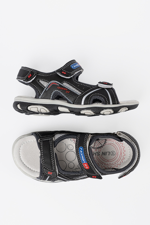 cor preta juvenil sandálias