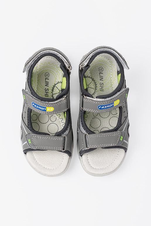 cor cinza sandálias juvenil